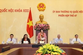 Chủ tịch Quốc hội Nguyễn Thị Kim Ngân phát biểu khai mạc Phiên họp lần thứ 47 của Ủy ban Thường vụ Quốc hội khóa XIII. (Ảnh: Trọng Đức/TTXVN) 