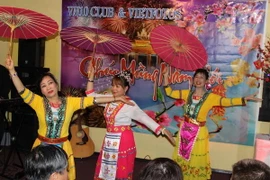 Các thành viên Câu lạc bộ Văn nghệ tháng 10 biểu diễn. (Ảnh: Mạnh Hùng/Vietnam+)
