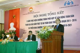 Chủ tịch Ủy ban Trung ương Mặt trận Tổ quốc Việt Nam Nguyễn Thiện Nhân phát biểu khai mạc hội nghị. (Ảnh: Nguyễn Dân/TTXVN)