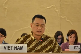 Đại sứ Nguyễn Trung Thành, Trưởng Phái đoàn Việt Nam bên cạnh Liên hợp quốc. (Nguồn: TTXVN)