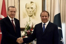 Thủ tướng Pakistan Nawaz Sharif gặp Tổng thống Thổ Nhĩ Kỳ Recep Tayyip Erdogan. (Nguồn: AP/TTXVN) 