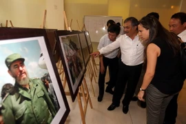 Đông đảo khách tham quan xem ảnh. (Ảnh: Danh Lam/TTXVN) 