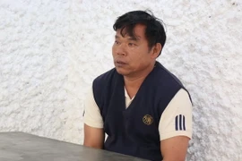 Đối tượng Hà 'đen' tại cơ quan điều tra Công an tỉnh Lâm Đồng. (Ảnh: Đặng Tuấn/TTXVN) 