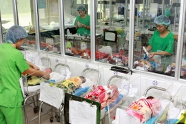 Chăm sóc trẻ sơ sinh tại Bệnh viện Phụ sản Trung ương. (Ảnh: Dương Ngọc/TTXVN)