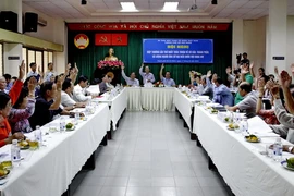 Hội nghị hiệp thương lần thứ nhất về cơ cấu, thành phần, số lượng người ứng cử Đại biểu Quốc hội khóa XIV tại Thành phố Hồ Chí Minh. (Ảnh: Thế Anh/TTXVN)