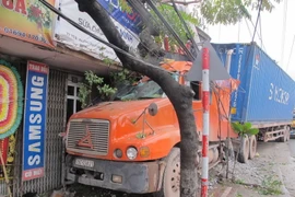 Hiện trường vụ tai nạn. (Ảnh: Ninh Đức Phương/TTXVN)