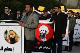 Biểu tình tại thủ đô Baghdad, Iraq, phản đối quyết định xử tử giáo sỹ Nimr al-Nimr. (Nguồn: AFP/TTXVN)