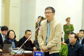 Bị cáo Trịnh Xuân Thanh nói lời nói sau cùng trước phiên nghị án. (Ảnh: TTXVN)