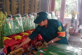 Hài cốt các liệt sỹ được bảo quản tại Nhà bia tưởng niệm các Anh hùng Liệt sỹ xã Hải Lệ. (Ảnh: Trịnh Bang Nhiệm/TTXVN)