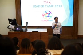 Ông Nguyễn Xuân Hải, Bí thư thứ nhất, phụ trách công tác Giáo dục và Lưu học sinh Việt nam tại Liên hiệp Vương quốc Anh & Bắc Ireland phát biểu tại sự kiện. (Ảnh: Như Mai/TTXVN)