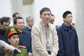 Bị cáo Trịnh Xuân Thanh và đồng phạm tại phiên tòa. (Ảnh: Doãn Tấn/TTXVN)