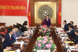 Chủ tịch Quốc hội Nguyễn Thị Kim Ngân phát biểu kết luận buổi làm việc. (Ảnh: Trọng Đức/TTXVN)