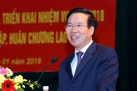 Trưởng Ban Tuyên giáo Trung ương Võ Văn Thưởng phát biểu tại hội nghị. (Ảnh: Phương Hoa/TTXVN)
