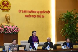 Chủ tịch Quốc hội Nguyễn Thị Kim Ngân phát biểu tại phiên họp. (Ảnh: Phương Hoa/TTXVN)