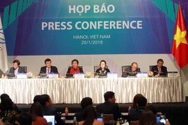 Quang cảnh buổi họp báo. (Ảnh: An Đăng/TTXVN)