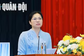 Bà Hà Thị Nga, Chủ tịch Hội Liên hiệp Phụ nữ Việt Nam. (Ảnh: Phương Hoa/TTXVN)