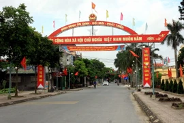 Đường phố Thái Bình vắng vẻ hơn ngày thường do thực hiện giãn cách xã hội. (Ảnh: Thế Duyệt/TTXVN)