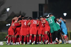 Đội tuyển Việt Nam trước buổi tập chiều 27/5/2021. (Ảnh: Hoàng Linh/TTXVN)