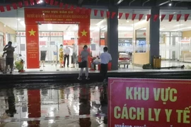 Tòa nhà Park 9 Times City có ca nghi mắc COVID-19. (Ảnh: Thanh Tùng/TTXVN)