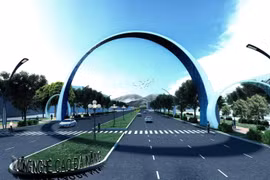Cổng vào Khu Công nghệ cao thành phố Đà Nẵng. (Ảnh: TTXVN phát)