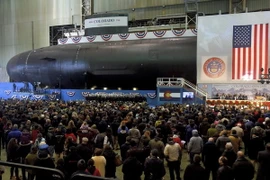 Lễ hạ thủy tàu ngầm USS Colorado tại Groton, bang Connecticut, Mỹ. (Nguồn: AP/TTXVN)