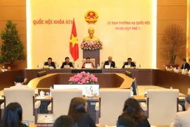 Chủ tịch Quốc hội Nguyễn Thị Kim Ngân chủ trì và phát biểu khai mạc Phiên họp thứ 6 của Ủy ban Thường vụ Quốc hội khóa XIV. (Ảnh: Trọng Đức/TTXVN)