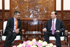 Chủ tịch nước Trần Đại Quang tiếp ông Indronil Sengupta, Tổng Giám đốc Tập đoàn TATA (ẤN Độ) tại Việt Nam. (Ảnh: Nhan Sáng/TTXVN)