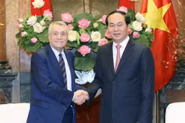 Chủ tịch nước Trần Đại Quang tiếp Ngài Aga Emi Olgu Aliyev, Bộ trưởng Năng lượng Cộng hoà Azerbaijan. (Ảnh: Nhan Sáng/TTXVN)