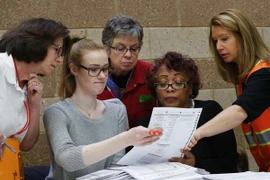 Kiểm lại phiếu bầu cử Tổng thống Mỹ ở thành phố Waterford, Michigan ngày 5/12/2016. (Nguồn: AP/TTXVN)