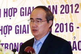 Ủy viên Bộ Chính trị, Chủ tịch Ủy ban Trung ương Mặt trận Tổ quốc Việt Nam Nguyễn Thiện Nhân. (Ảnh: Nguyễn Dân/TTXVN)