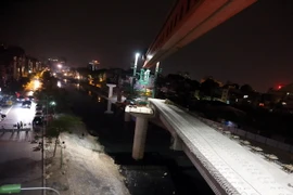 Công trường thi công đường sắt Cát Linh-Hà Đông. (Ảnh: Huy Hùng/TTXVN)