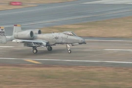 Máy bay Thần sấm A-10 của Mỹ cất cánh từ căn cứ không quân Osan, Hàn Quốc tham gia cuộc tập trận chung Mỹ - Hàn ngày 5/12. (Nguồn: Yonhap/TTXVN)
