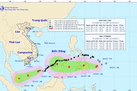 Chùm ảnh đường đi và vị trí cơn bão. (Nguồn: nchmf.gov.vn)