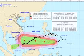 Chùm ảnh đường đi và vị trí cơn bão. (Nguồn: nchmf.gov.vn)