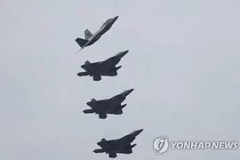Máy bay tiêm kích tàng hình F-22 Raptor của Mỹ. (Nguồn: Yonhap)