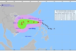 Hình ảnh về hướng di chuyển của cơn bão số 6. (Nguồn: Tổng cục Khí tượng Thủy văn)