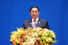 Thủ tướng Phạm Minh Chính phát biểu tại Hội nghị GMS mở rộng lần thứ 8. (Ảnh: Dương Giang/TTXVN)