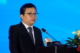 Thứ trưởng Bộ Công Thương Trương Thanh Hoài phát biểu tại Diễn đàn. (Ảnh: Quốc Dũng/TTXVN)