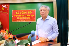 Phó Thủ tướng Thường trực Chính phủ Nguyễn Hòa Bình, Chủ tịch Hội đồng tư vấn đặc xá năm 2024 phát biểu. (Ảnh: Phạm Kiên/TTXVN)