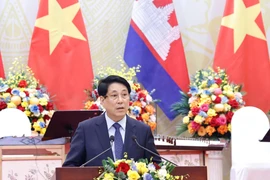 Chủ tịch nước Lương Cường phát biểu chào mừng. (Ảnh: Lâm Khánh/TTXVN)