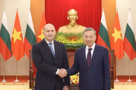 Tổng Bí thư Tô Lâm tiếp Tổng thống Bulgaria Rumen Radev. (Ảnh: Thống Nhất/TTXVN)