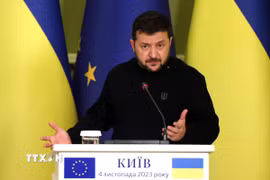Tổng thống Ukraine Volodymyr Zelensky. (Ảnh: PAP/TTXVN)