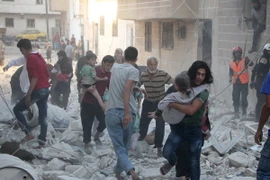 Binh sỹ Thổ Nhĩ Kỳ tham gia cuộc chiến chống IS tại làng Beraan, phía bắc thành phố Aleppo ngày 24/10. (Nguồn: AFP/TTXVN)