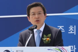 Thủ tướng Hàn Quốc Hwang Kyo-ahn phát biểu trong một sự kiện ở Suncheon ngày 31/5. (Nguồn: Yonhap/TTXVN)