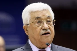 Tổng thống Palestine Mahmoud Abbas phát biểu tại Brussels, Bỉ ngày 23/6. (Nguồn: EPA/TTXVN)