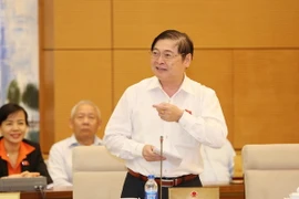 Chủ nhiệm Ủy ban Khoa học Công nghệ và Môi trường của Quốc hội Phan Xuân Dũng phát biểu tại phiên họp. (Ảnh: Phương Hoa/TTXVN)