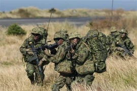 Binh sỹ Nhật Bản trong một cuộc tập trận. (Ảnh: Kyodo/TTXVN) 