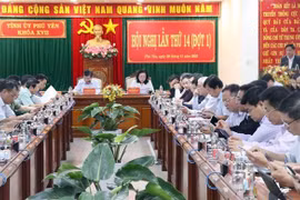 Hội nghị Tỉnh ủy lần thứ 14 Tỉnh ủy Phú Yên. (Ảnh: Xuân Triệu/TTXVN)