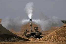 Pháo tự hành M109 155mm của quân đội Israel do Mỹ cung cấp. (Ảnh: AFP/TTXVN)