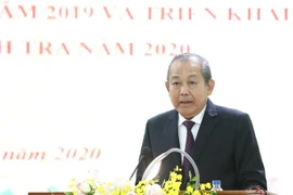 Phó Thủ tướng Thường trực Trương Hòa Bình phát biểu chỉ đạo Hội nghị. (Ảnh: Văn Điệp/TTXVN)